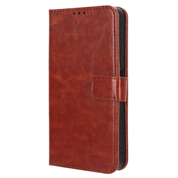 EIDERWOOD HTC U24 Pro (5G) Blankt Læder Cover m. Pung & Strop - Brun