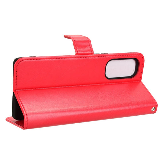 EIDERWOOD HTC U24 Pro (5G) Blankt Læder Cover m. Pung & Strop - Rød