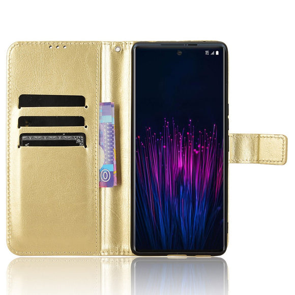 EIDERWOOD HTC U24 Pro (5G) Blankt Læder Cover m. Pung & Strop - Guld