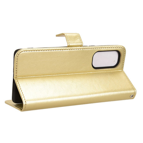 EIDERWOOD HTC U24 Pro (5G) Blankt Læder Cover m. Pung & Strop - Guld