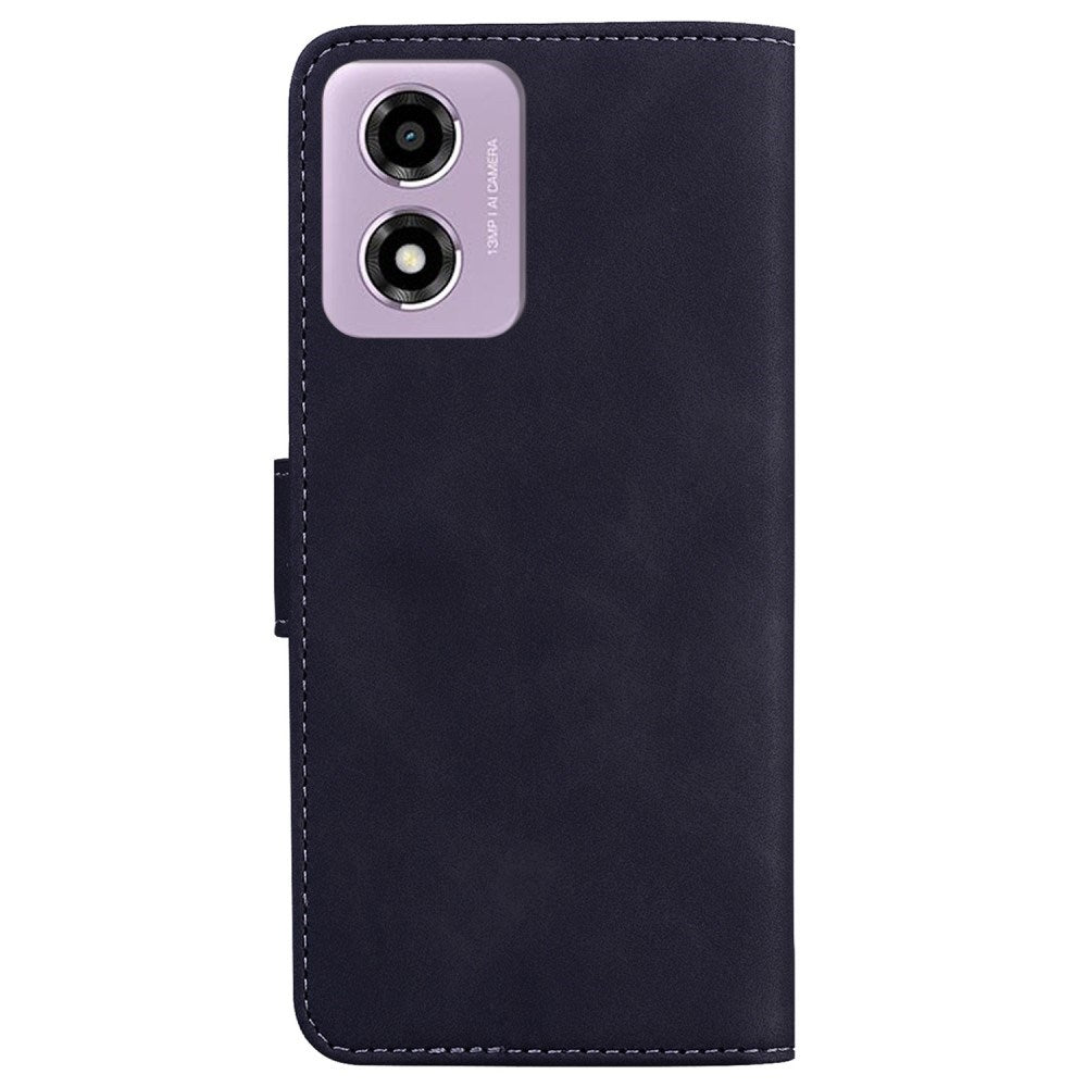 EIDERWOOD Motorola Moto E14 (4G) / G04s (4G) Kunstlæder Flip Cover m. Kortholder & Ståfunktion - Sort