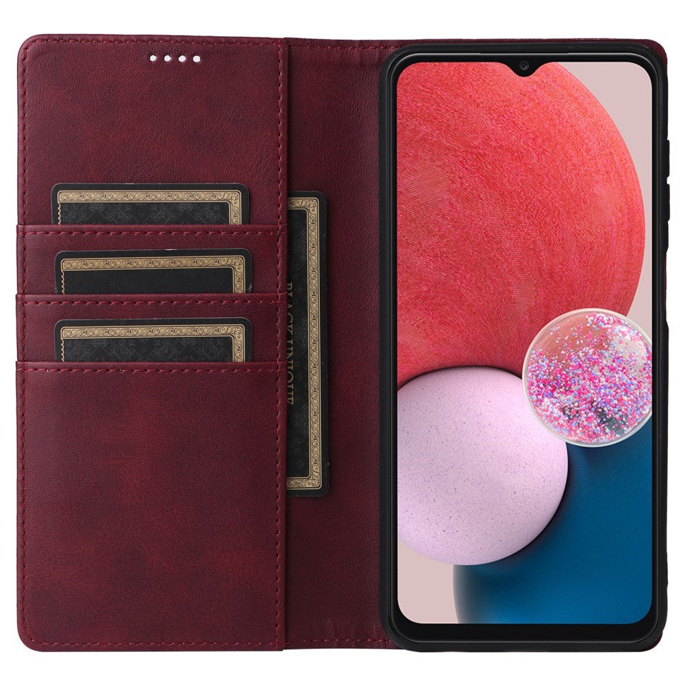 EIDERWOOD Samsung Galaxy A13 (4G/5G) / A04s / M13 Kunstlæder Flip Cover m. Kortholder & Ståfunktion - Rød