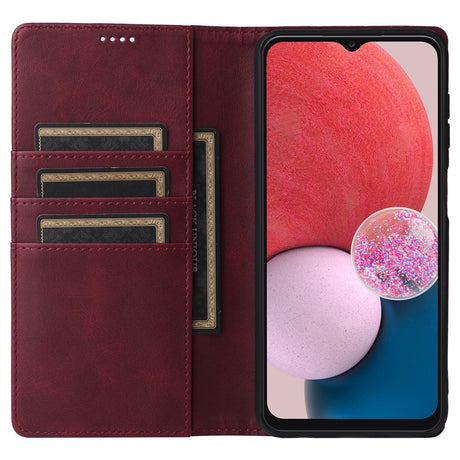 EIDERWOOD Samsung Galaxy A13 (4G/5G) / A04s / M13 Kunstlæder Flip Cover m. Kortholder & Ståfunktion - Rød