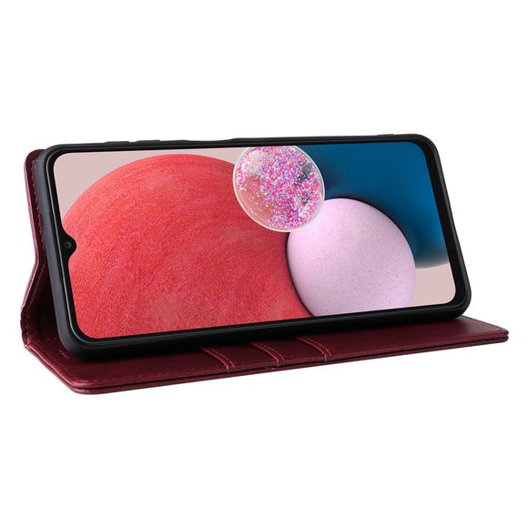 EIDERWOOD Samsung Galaxy A13 (4G/5G) / A04s / M13 Kunstlæder Flip Cover m. Kortholder & Ståfunktion - Rød