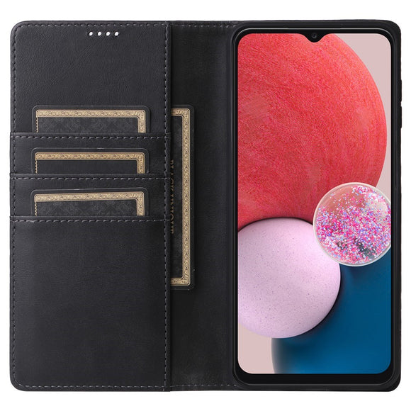 EIDERWOOD Samsung Galaxy A13 (4G/5G) / A04s / M13 Kunstlæder Flip Cover m. Kortholder & Ståfunktion - Sort