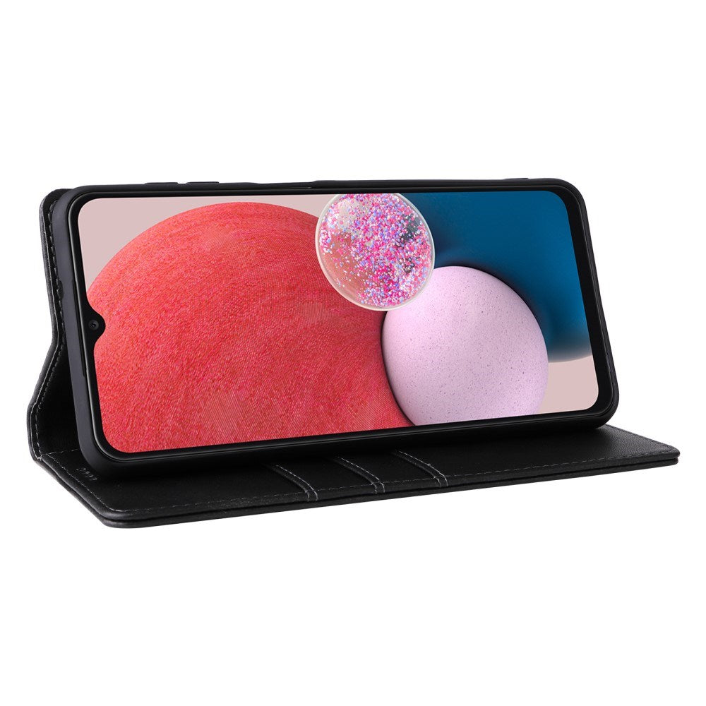EIDERWOOD Samsung Galaxy A13 (4G/5G) / A04s / M13 Kunstlæder Flip Cover m. Kortholder & Ståfunktion - Sort