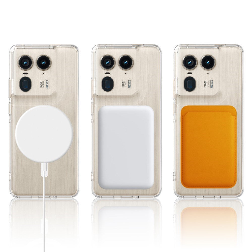 EIDERWOOD Motorola Edge 50 Ultra Hybrid Plastik Cover - MagSafe Kompatibel - Gennemsigtig / Hvid