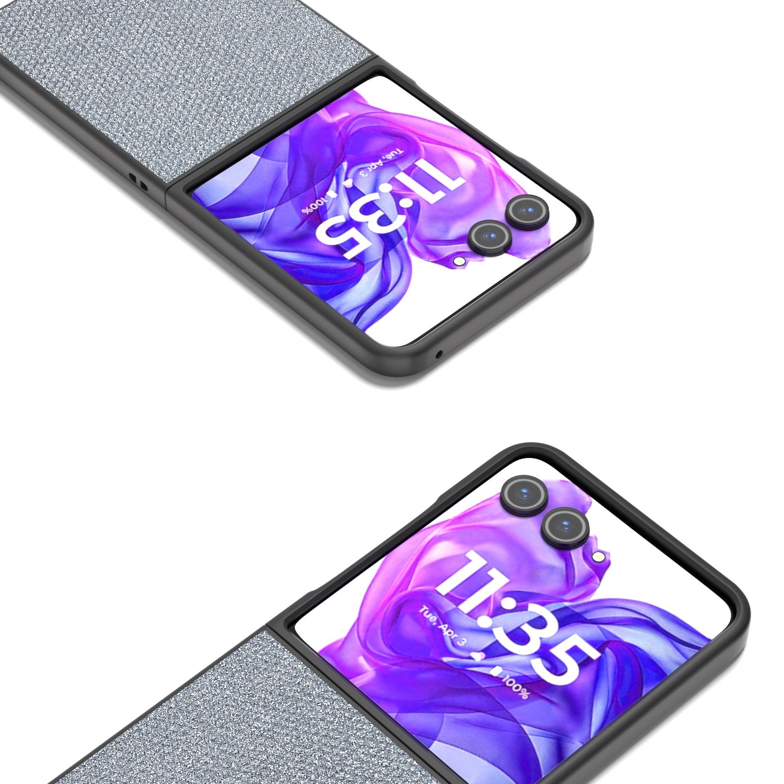 EIDERWOOD Motorola Razr 50 Ultra (5G) Vegansk Læder Glimmer Cover - Grå