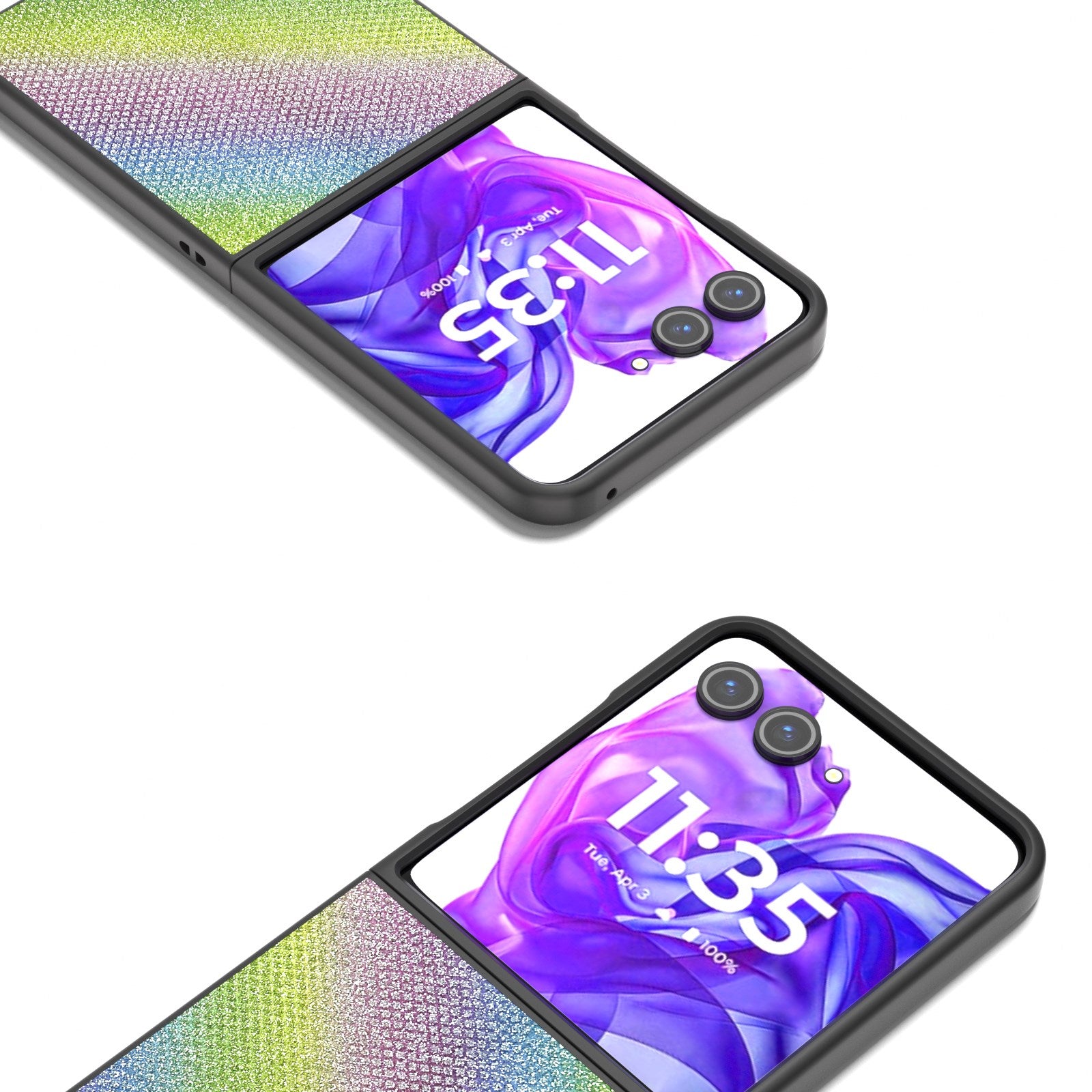 EIDERWOOD Motorola Razr 50 Ultra (5G) Vegansk Læder Glimmer Cover - Regnbue