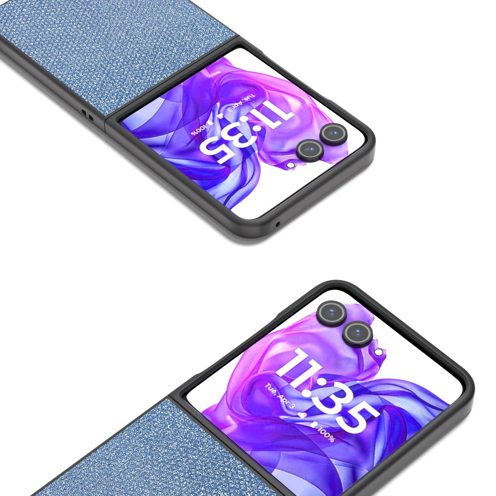 EIDERWOOD Motorola Razr 50 Ultra (5G) Vegansk Læder Glimmer Cover - Blå