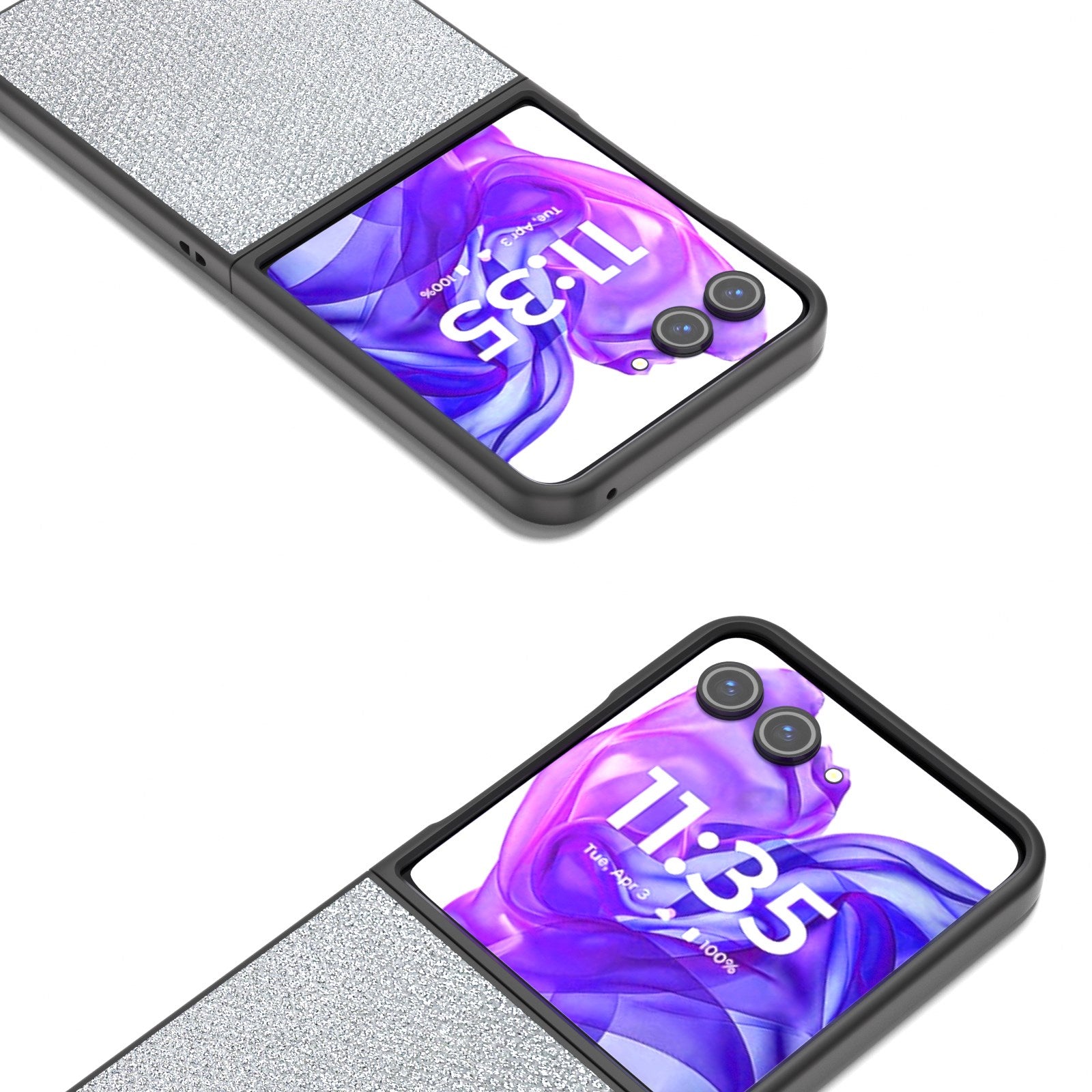 EIDERWOOD Motorola Razr 50 Ultra (5G) Vegansk Læder Glimmer Cover - Sølv