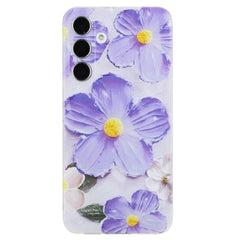 EIDERWOOD Samsung Galaxy S24 FE Fleksibelt Plast Cover m. Motiv - Gennemsigtig / Lilla Blomster