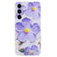 EIDERWOOD Samsung Galaxy S24 FE Fleksibelt Plast Cover m. Motiv - Gennemsigtig / Lilla Blomster