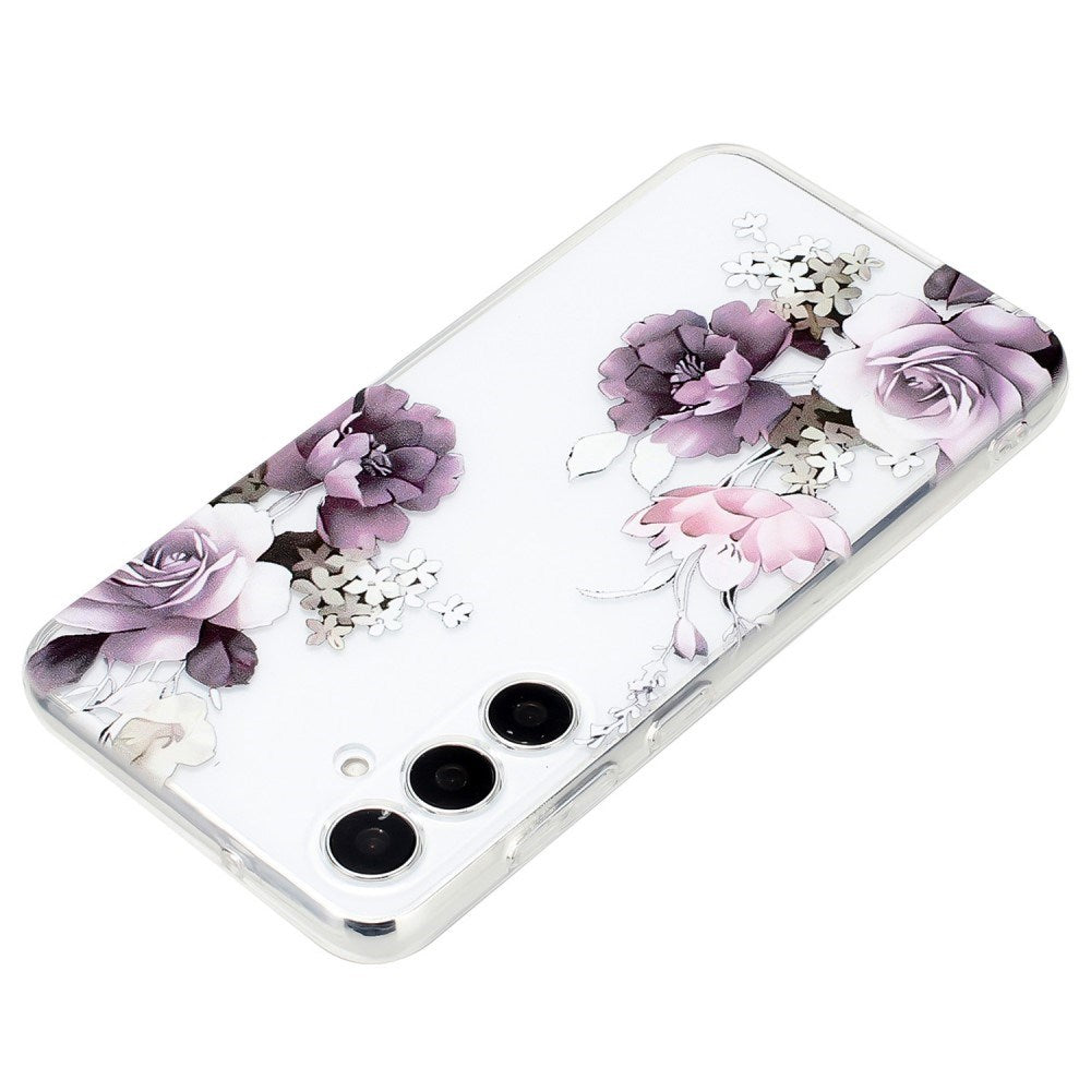 EIDERWOOD Samsung Galaxy S24 FE Fleksibelt Plast Cover m. Motiv - Gennemsigtig / Pæoner Blomster