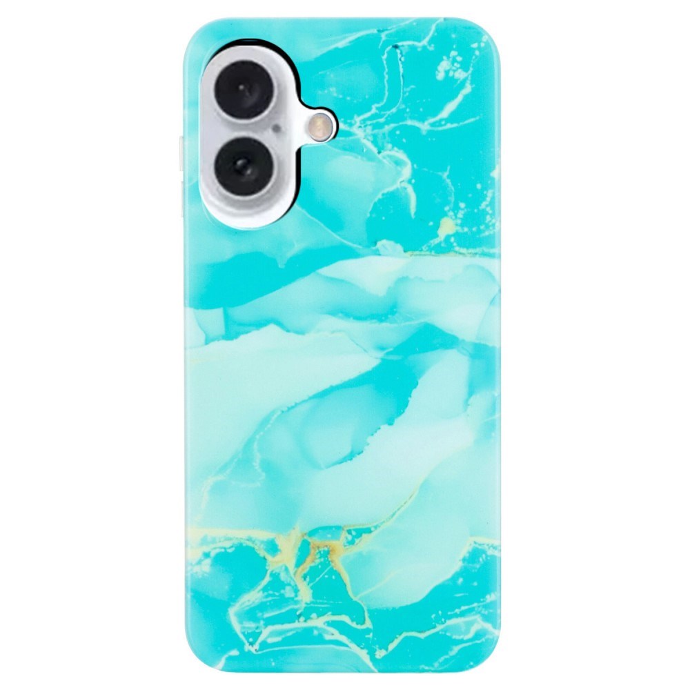 EIDERWOOD iPhone 16 Plus Fleksibelt Plastik Cover m. Marmor Design - Blå