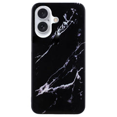 EIDERWOOD iPhone 16 Plus Fleksibelt Plastik Cover m. Marmor Design - Sort