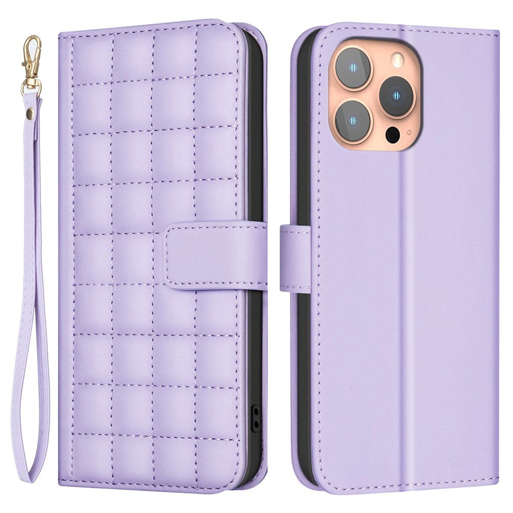 iPhone 16 Pro Ternet Læder Flip Cover m. Pung & Strop - Lilla
