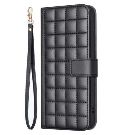 iPhone 16 Ternet Læder Flip Cover m. Pung & Strop - Sort