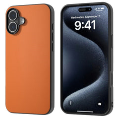 EIDERWOOD iPhone 16 Læderbelagt Plastik Cover - Orange