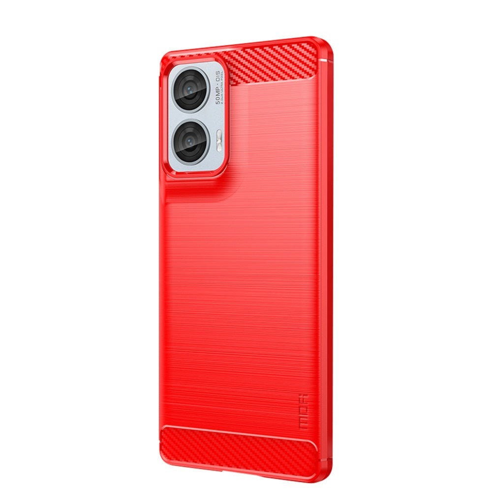 Motorola Moto G85 (5G) / S50 Neo (5G) Brushed Carbon Cover - Rød