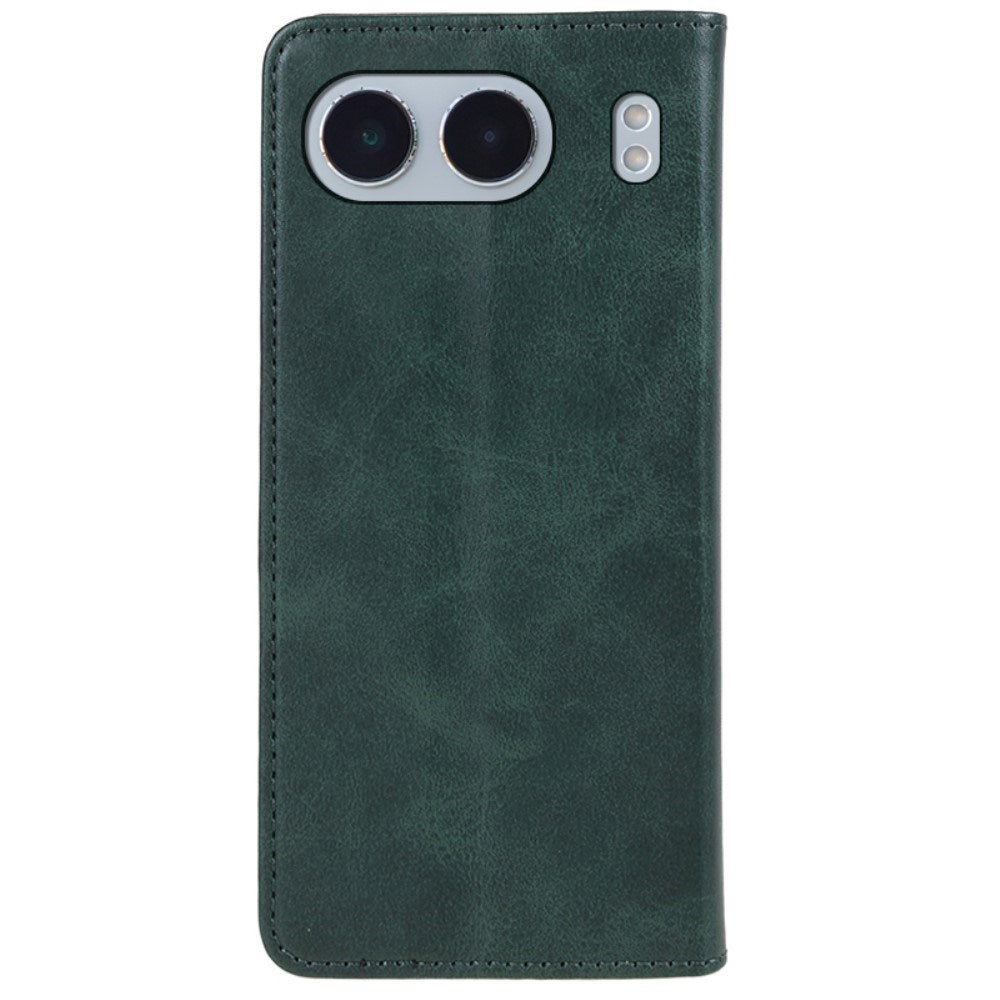 EIDERWOOD OnePlus Nord 4 Kunstlæder Flip Cover m. Kortholder & Ståfunktion - Grøn