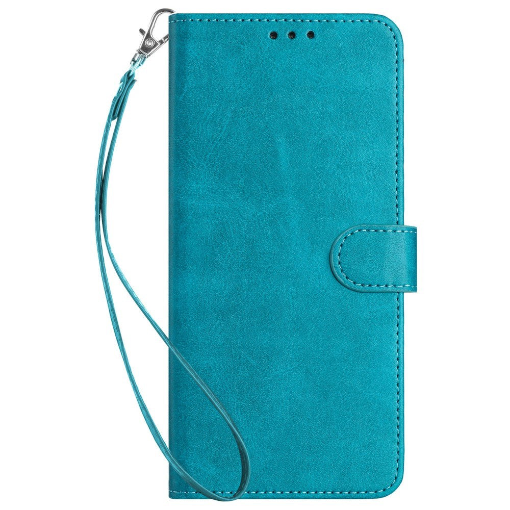 EIDERWOOD Motorola G85 (5G) Læder Cover m. Kortholder & Strop - Turkisblå