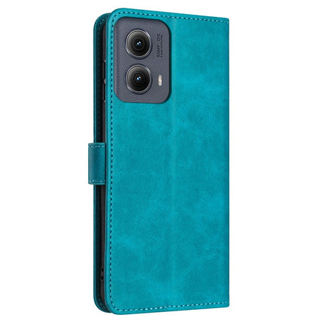 EIDERWOOD Motorola G85 (5G) Læder Cover m. Kortholder & Strop - Turkisblå
