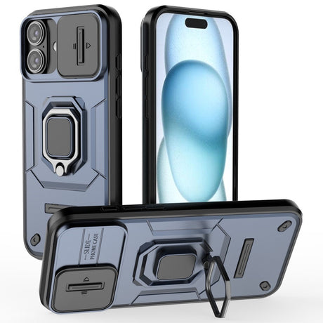EIDERWOOD iPhone 16 Plus Håndværker Cover m. Magnetisk Kickstand & Cam Slider - Blå