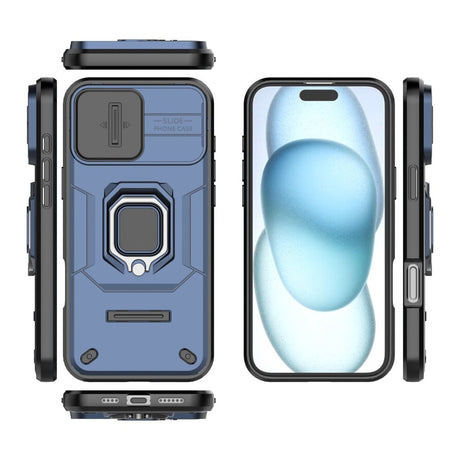 EIDERWOOD iPhone 16 Plus Håndværker Cover m. Magnetisk Kickstand & Cam Slider - Blå