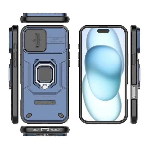 EIDERWOOD iPhone 16 Plus Håndværker Cover m. Magnetisk Kickstand & Cam Slider - Blå