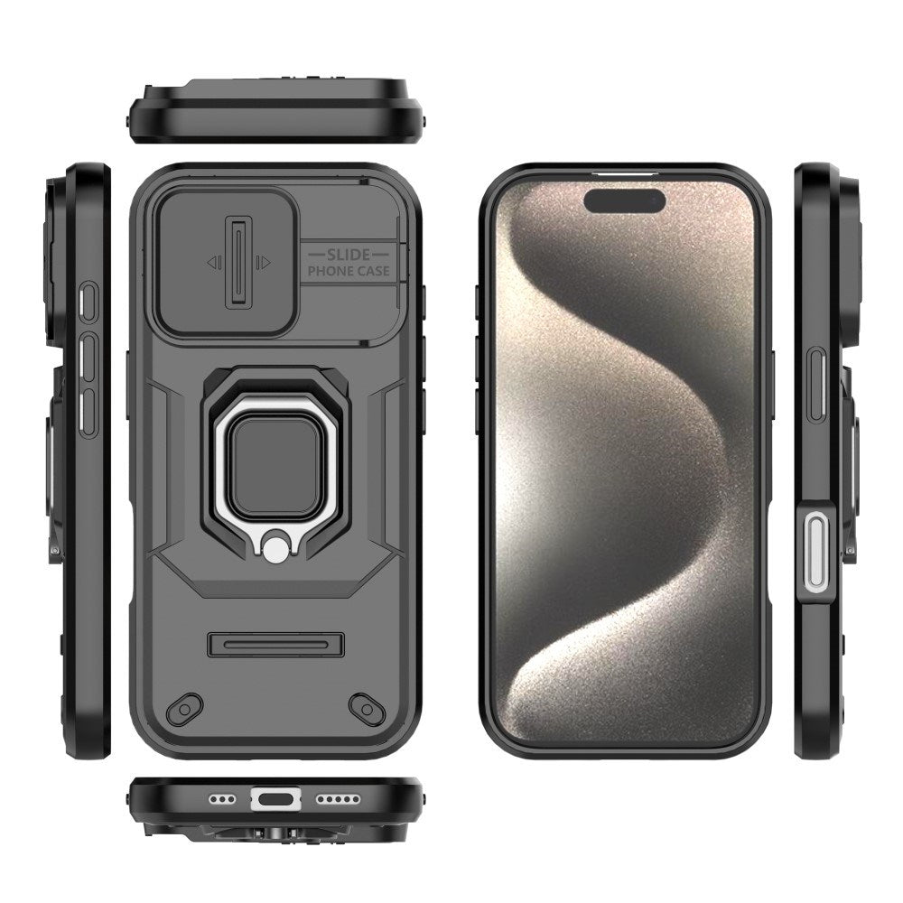 EIDERWOOD iPhone 16 Pro Håndværker Cover m. Magnetisk Kickstand & Cam Slider - Sort