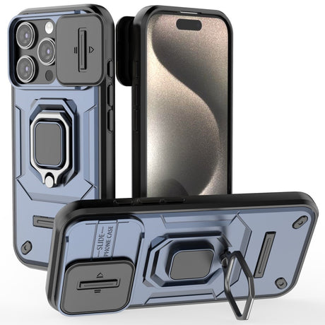 EIDERWOOD iPhone 16 Pro Håndværker Cover m. Magnetisk Kickstand & Cam Slider - Blå