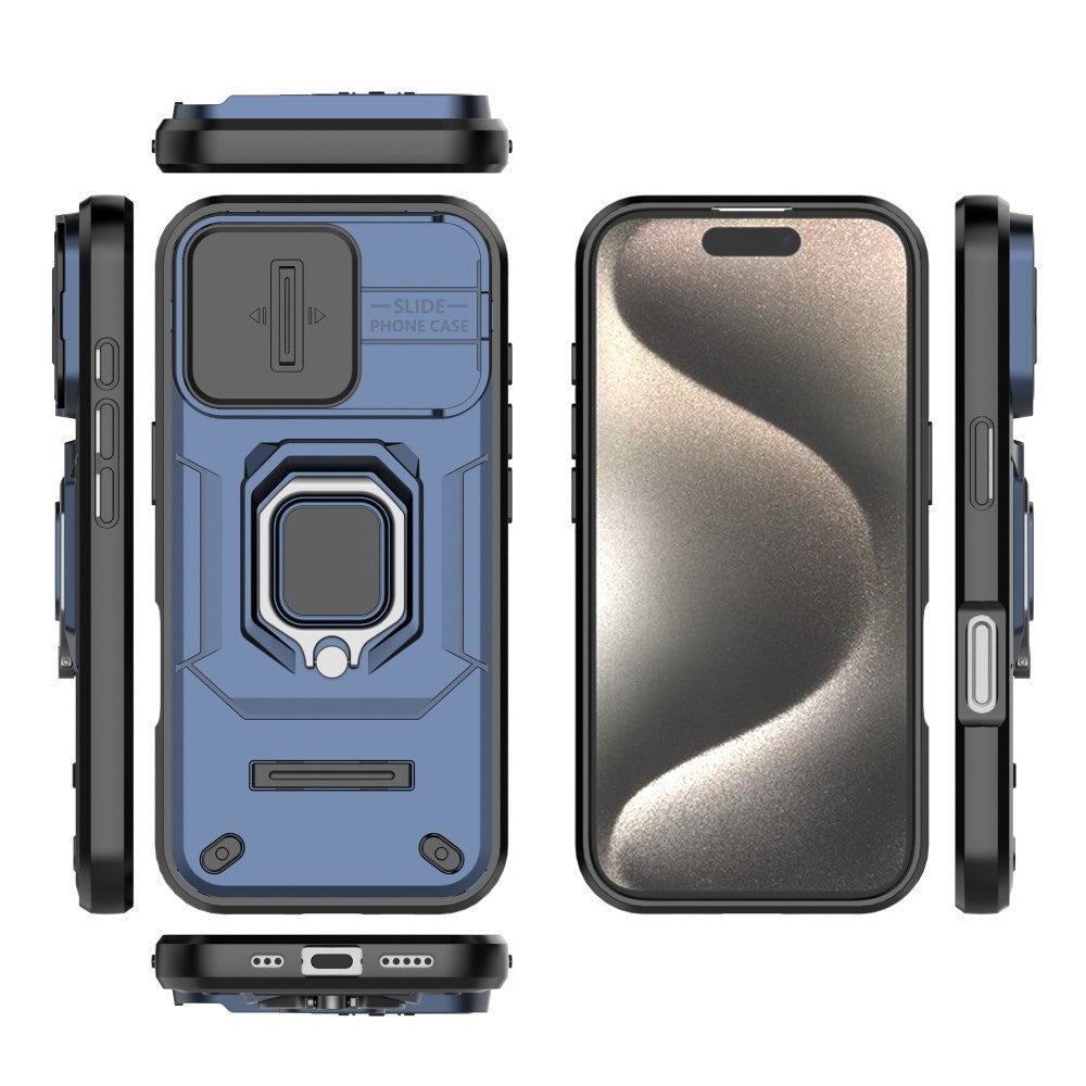 EIDERWOOD iPhone 16 Pro Håndværker Cover m. Magnetisk Kickstand & Cam Slider - Blå