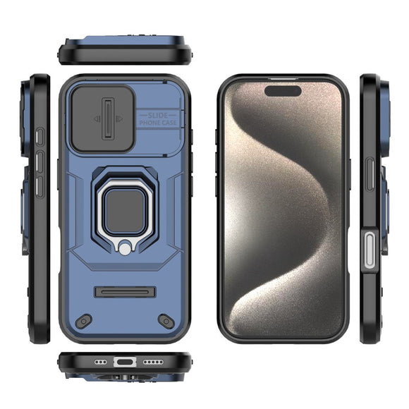 EIDERWOOD iPhone 16 Pro Håndværker Cover m. Magnetisk Kickstand & Cam Slider - Blå