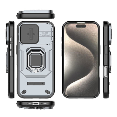 EIDERWOOD iPhone 16 Pro Håndværker Cover m. Magnetisk Kickstand & Cam Slider - Grå