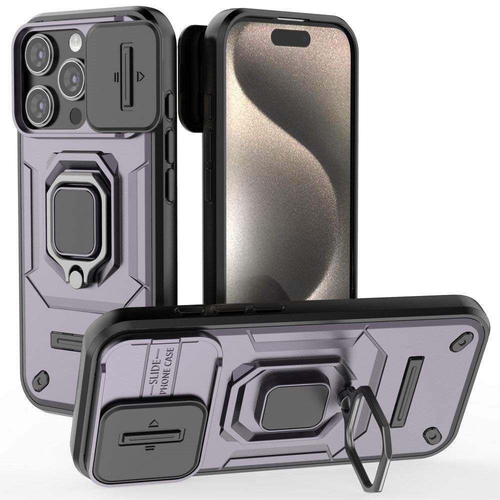 EIDERWOOD iPhone 16 Pro Håndværker Cover m. Magnetisk Kickstand & Cam Slider - Lilla