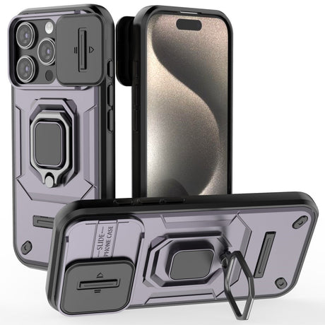 EIDERWOOD iPhone 16 Pro Håndværker Cover m. Magnetisk Kickstand & Cam Slider - Lilla