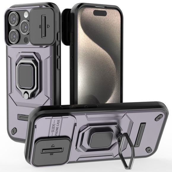 EIDERWOOD iPhone 16 Pro Håndværker Cover m. Magnetisk Kickstand & Cam Slider - Lilla
