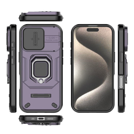 EIDERWOOD iPhone 16 Pro Håndværker Cover m. Magnetisk Kickstand & Cam Slider - Lilla