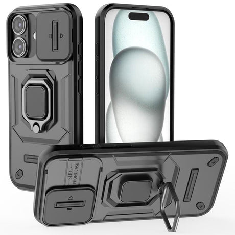 EIDERWOOD iPhone 16 Håndværker Cover m. Magnetisk Kickstand & Cam Slider - Sort