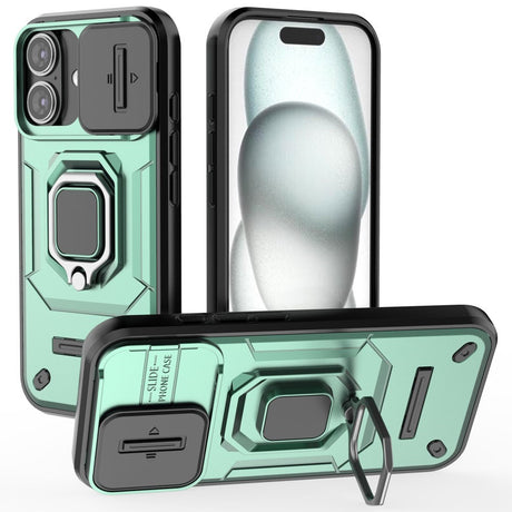 EIDERWOOD iPhone 16 Håndværker Cover m. Magnetisk Kickstand & Cam Slider - Grøn