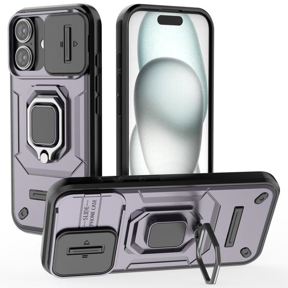EIDERWOOD iPhone 16 Håndværker Cover m. Magnetisk Kickstand & Cam Slider - Lilla