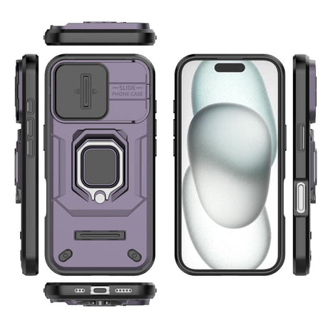 EIDERWOOD iPhone 16 Håndværker Cover m. Magnetisk Kickstand & Cam Slider - Lilla