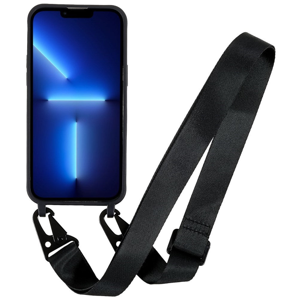 EIDERWOOD iPhone 16 Pro Fleksibelt Plastik Cover m. Strop - Sort