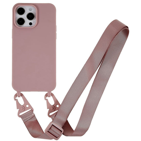 EIDERWOOD iPhone 16 Pro Fleksibelt Plastik Cover m. Strop - Støvet Lyserød
