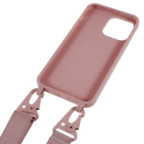 EIDERWOOD iPhone 16 Pro Fleksibelt Plastik Cover m. Strop - Støvet Lyserød