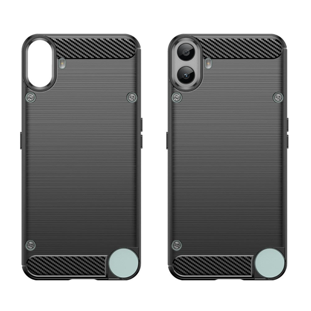 EIDERWOOD Nothing CMF Phone 1 Brushed Carbon Fiber Fleksibelt Plastik Cover - Sort