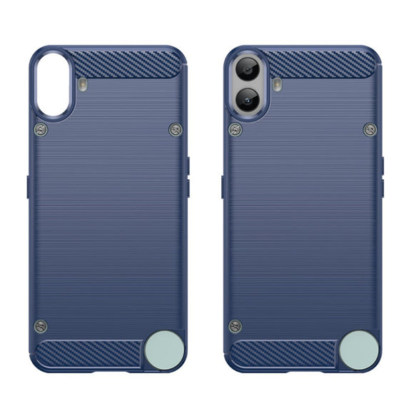 EIDERWOOD Nothing CMF Phone 1 Brushed Carbon Fiber Fleksibelt Plastik Cover - Blå