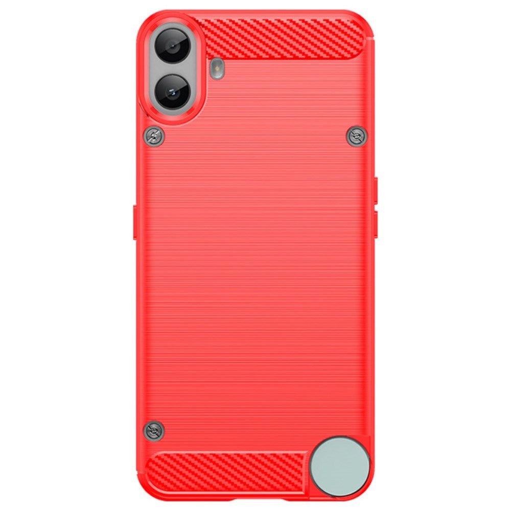 EIDERWOOD Nothing CMF Phone 1 Brushed Carbon Fiber Fleksibelt Plastik Cover - Rød
