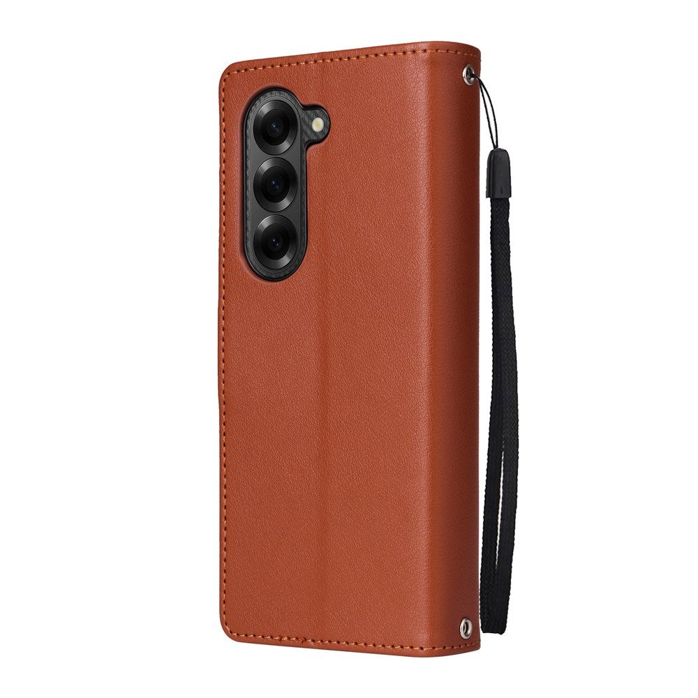 EIDERWOOD Samsung Galaxy Z Fold6 Kunstlæder Flip Cover m. Kortholder & Strop - Brun